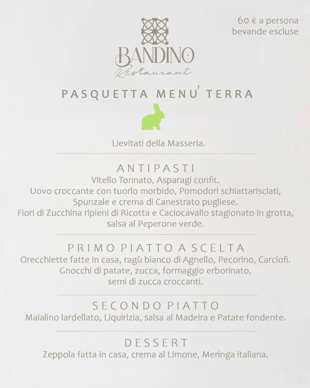 pasquetta 2026 menù terra